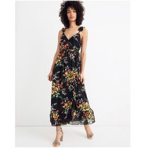 Ruffle-Strap Wrap Dress in Orchid Bouquet